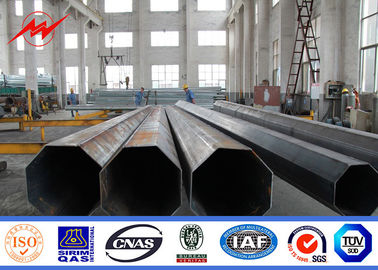 الصين Round 4mm Steel Plate Thickness Galvanized Steel Pole 15m Height Straight Two Sections المزود