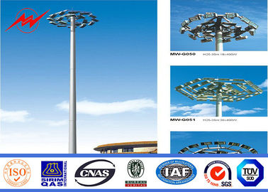 الصين Hot dip galvanization led stadium lighting High Mast Pole for seaport lighting المزود