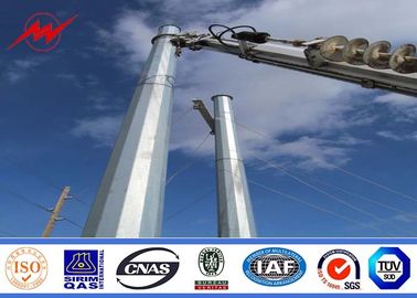 الصين 30ft 66kv small height Steel Utility Pole for Power Transmission Line with double arms المزود