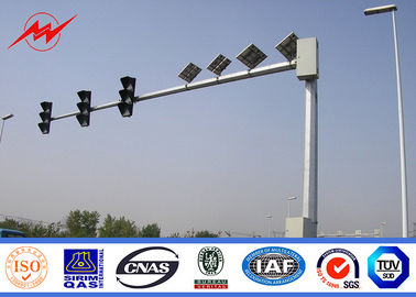 الصين Single Arm Street Traffic Light Signals Hot Dip Galvanized 5m 3mm Thickness المزود