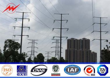 الصين 14m 500 Dan Tapered Steel Utility Pole , Galvanized Steel Poles With Climbing Ladder Protection المزود