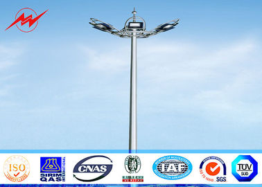 الصين 20 Meter Raising Lowering High Mast Pole , Steel Wire Cables Stadium Light Pole المزود