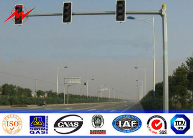 الصين 3m Expressway Traffic Light Pole , 1500mm Double Bracket Overpass Metal Light Poles المزود