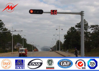الصين Durable Double Arm / Single Arm Signal Traffic Light Pole LED Stop Lights Pole المزود