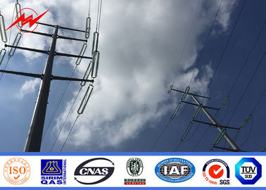 الصين Q345 12m 69kv Electrical Power Pole Steel Utility Poles With Cross Arm المزود