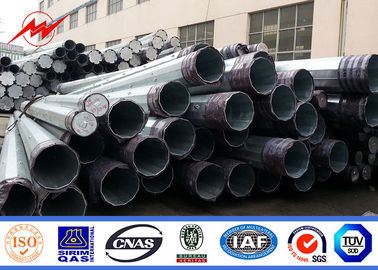الصين Outdoor ISO 14M Steel Transmission Pole Bitumen With Two Cross Arm المزود