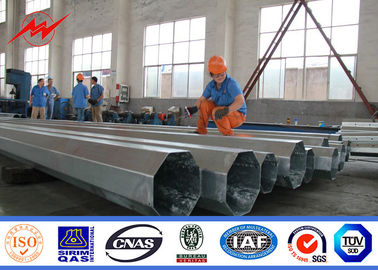 الصين Conical 5mm Steel Transmission Poles 17m Height Three Sections 510kg Load Bitumen المزود