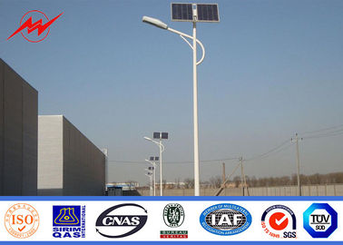 الصين Q235 Hot Dip Galvanized Street Light Poles 12m With Cross Arm 1.8 Safety Factor المزود