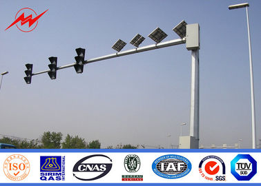 الصين Galvanized Durable 8m Standard Traffic Light Pole With Double Arm / Single Arm المزود
