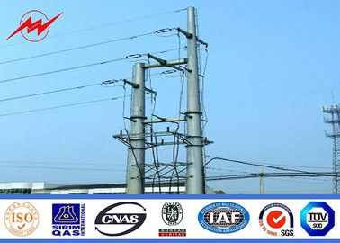 الصين 132 KV 15m Galvanized Steel Power Transmission Poles With Cross Arm 12 Side المزود
