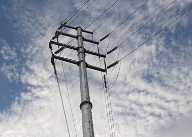 الصين High Voltage 10 Kv - 220 Kv Utility Power Poles Tapered 15m 17m Metal Utility Poles المزود