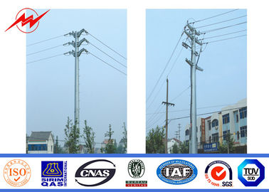 الصين 45 FT 2 Sections 220 KV Electric Steel Power Pole With Galvanization / Bitumen المزود