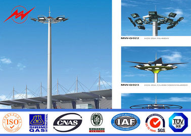 الصين Galvanized Octagonal High Mast Light Pole Single Double / Triple Arm For Stadium المزود