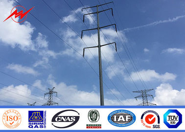 الصين Tubular / Lattice Galvanized Steel Pole For Power Transmission Line Project المزود