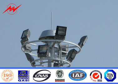 الصين octagonal steel galvanization high mast light pole with platform 20 - 50 metres المزود