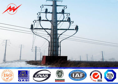 الصين 14m Octagonal Steel Power Distribution Poles Galvanized Bitumen AWS D1.1 For Transmission Overline المزود