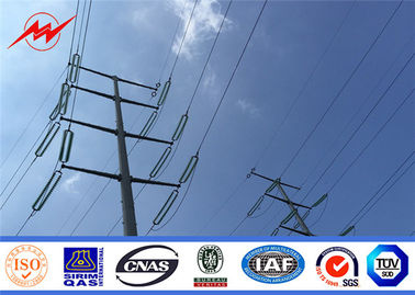 الصين 100KV Electric Transmission Line Steel Galvanized Pole , Electrical Power Poles المزود