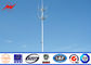 35M Height Round Sections Galvanized Monopole Cell Tower With Galvanized Stepped Bolt المزود