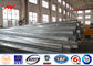Single 2m Cross Arm 11m 800dan Bitumen / Hot Dip Galvanized Steel Poles المزود
