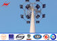 Powder Coating Flanged 20m High Mast Poles , Plaza / Garden Lighting Pole المزود