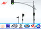 Custom 4.5m Height Galvanized Traffic Light Signs With Single Bracket المزود