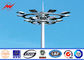 Airport 45M Powder Coatin High Mast Pole 6 Lights For Seaport Lighting المزود