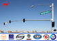 ISO 9001 Durable Single Arm Signal Road Light Pole With Anchor Bolts المزود