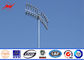 50 FT 500W LED High Mast Lighting Pole Round Shape With External Caged Ladder المزود