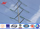 Galvanized 12M 10KN Electrical Power Pole For Transmission Distibution Line المزود