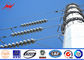 18M Power Transmission Line Steel Utility Pole With Steel Angle Cross Arm , ISO Standard المزود