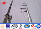 2 Sections Hot Dip Galvanized Electrical Power Pole With Arms Drawings 17m Height المزود