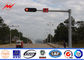 Galvanized Durable 8m Standard Traffic Light Pole With Double Arm / Single Arm المزود