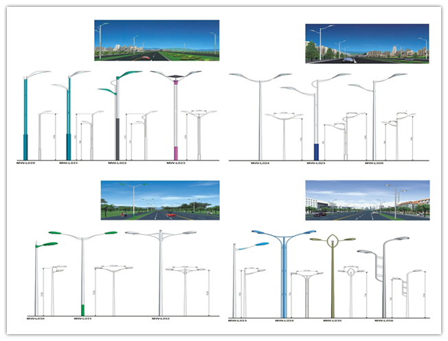 160km / H 10m 12m Solar Street Light Pole Single Arm Power Coating 0