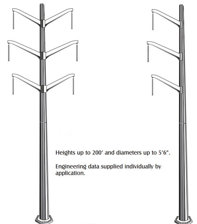 Conical 10M Steel Tubular Pole For 110kv Power Distribution Transmission Line 0
