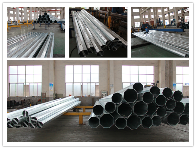 Conical Urban Road Electrical Power Pole Galvanized Steel Tapered 10kv - 550kv 0