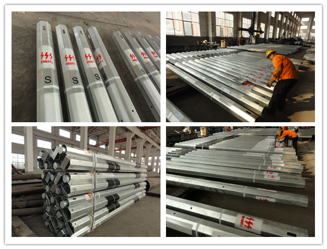Hot Dip Galvanized Utility Power Electrical Transmission Poles With Accessories 0