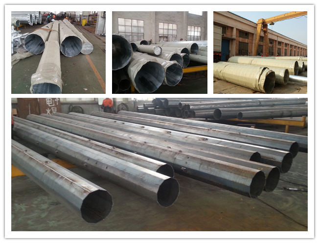 90FT 132kv  Galvanized Electrical Steel Power Pole For Distribution Line 0