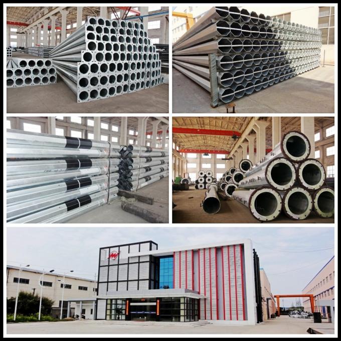 Outdoor Galvanized Steel Transmission Line Poles 15M 15 KN 355 Mpa Yield Strength 2