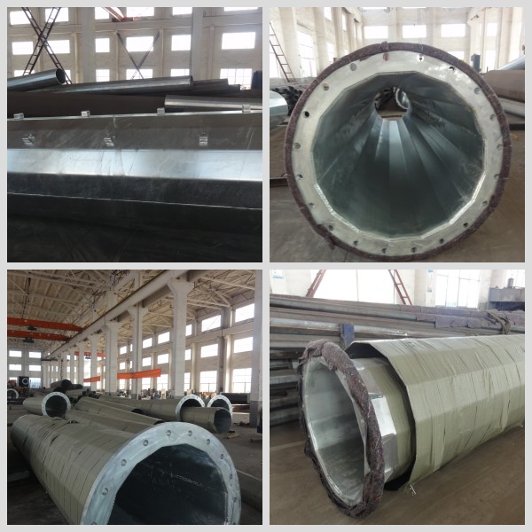 11M Class 3 S500MC Galvanized Steel Pole For Electrical Power Transmission Line 0