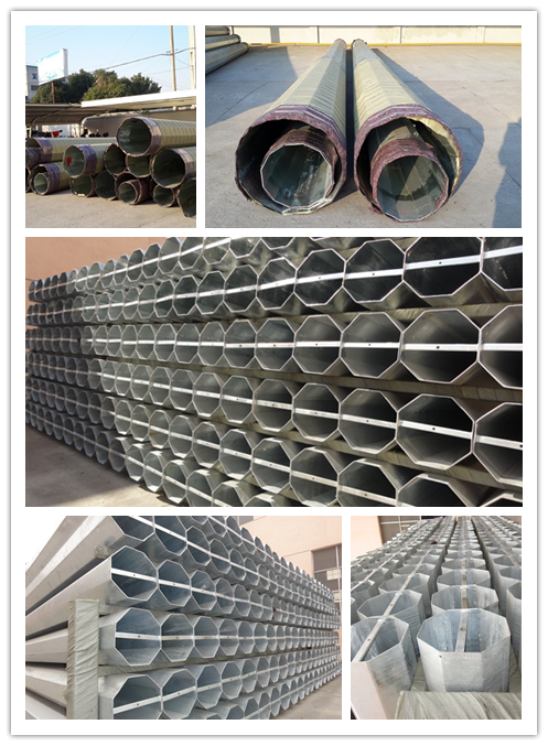 Yield Strength 460 MPA 4mm Electric Galvanized Steel Pole With Bitumen  1