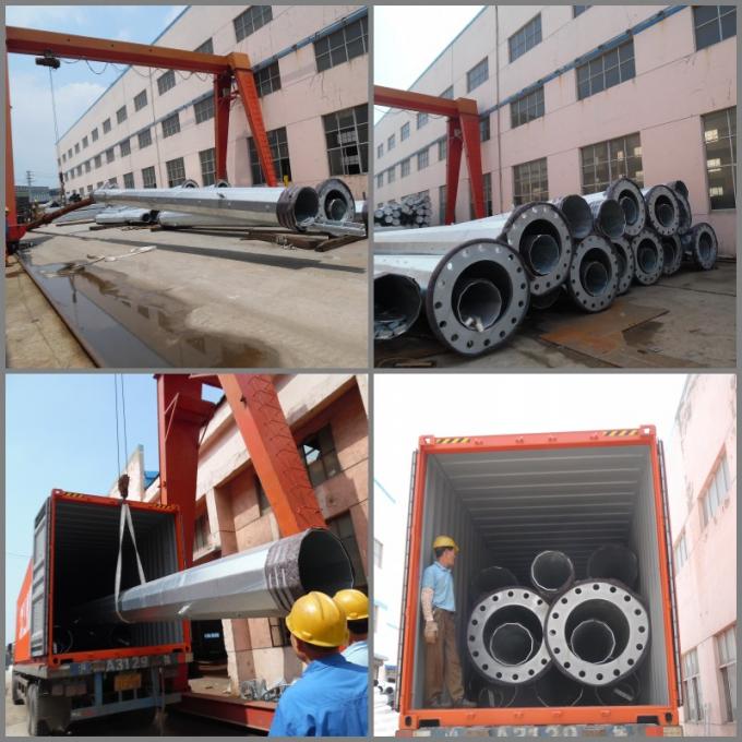 132KV 18m-36m  Bitumen Steel Utility Power Poles for Ghana High Voltage Power Distribution 2