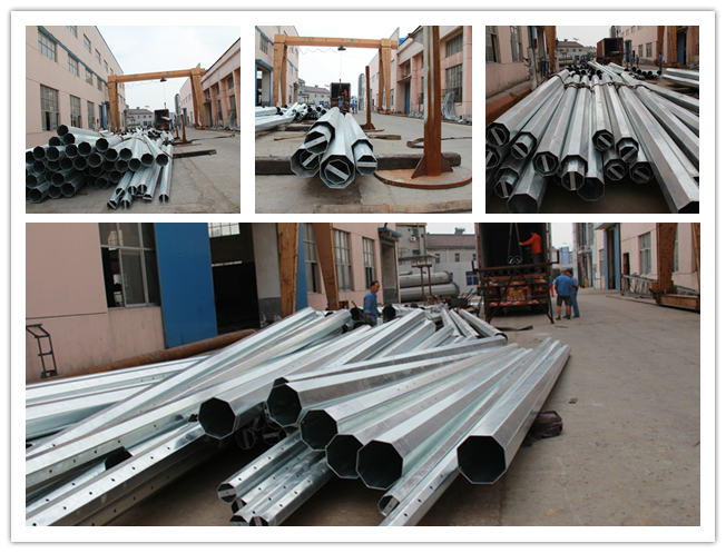 14m 850Dan Electrical Galvanized Steel Pole For Power Distribution Line 2