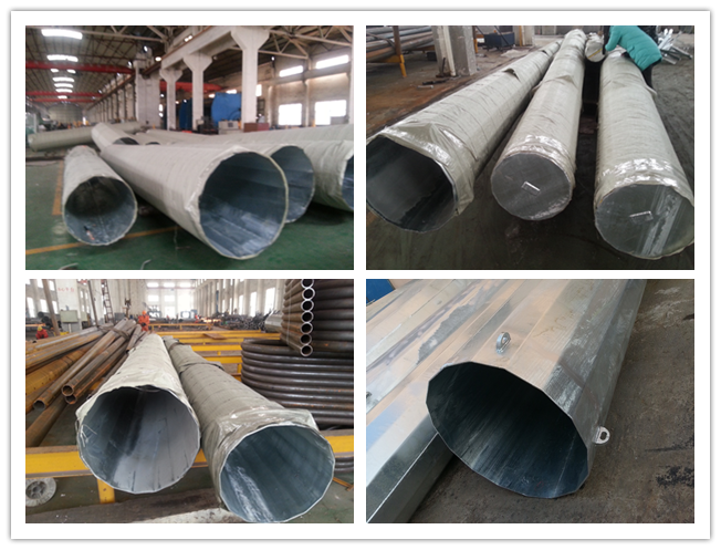 3 mm Thickness Steel Utility Electric Power Poles For Power Transmission Line Project