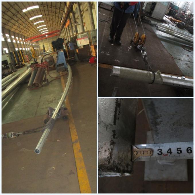 15m Galvanized Steel Column Electrical Power Pole For Power Line BV Approval 0