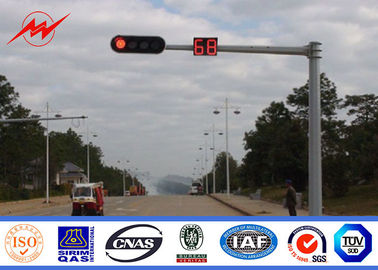 الصين 6m Traffic Light Pole Durable Single Arm Signal Road Light Pole With Anchor Bolts المزود