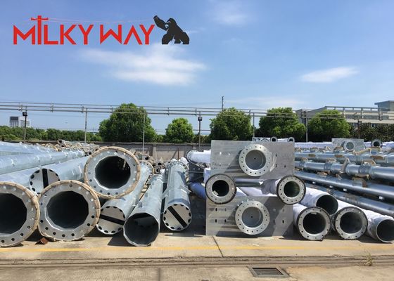 جودة  90ft Galvanized Mono Pole Tower for Telecommunication with Quick Assembly and Domestic Steel Construction مصنع