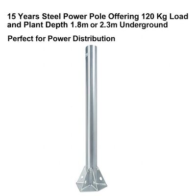 جودة  15 Years Warranty Steel Power Pole with 120 Kg Load Capacity and 1.8m or 2.3m Plant Depth for Power Distribution مصنع