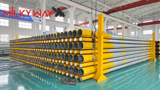 جودة  High-Strength Q460 Octagonal Hot-Dip Galvanized Steel Pole for 69kV Power Transmission Lines مصنع