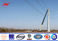 Conical 3.5mm thickness electric power pole 22m height with three sections for transmission المزود