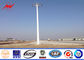 Conical galvanized 25M High Mast Pole with round lantern panel for sport center المزود